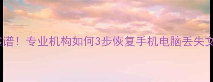 图片 💾数据恢复服务真靠谱！专业机构如何3步恢复手机电脑丢失文件（附真实案例）2