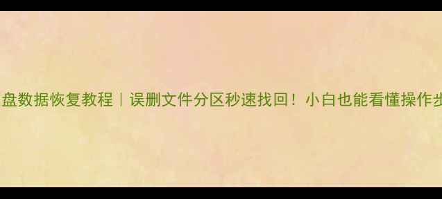 图片 💾硬盘数据恢复教程｜误删文件分区秒速找回！小白也能看懂操作步骤1