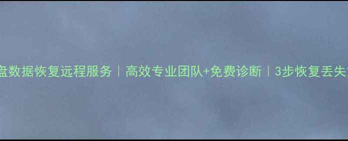 图片 📀U盘数据恢复远程服务｜高效专业团队+免费诊断｜3步恢复丢失文件