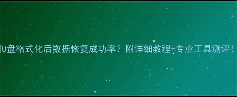 图片 📀U盘格式化后数据恢复成功率？附详细教程+专业工具测评！2