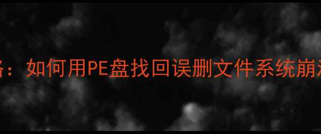 PE盘数据恢复全攻略如何用PE盘找回误删文件系统崩溃数据附详细教程