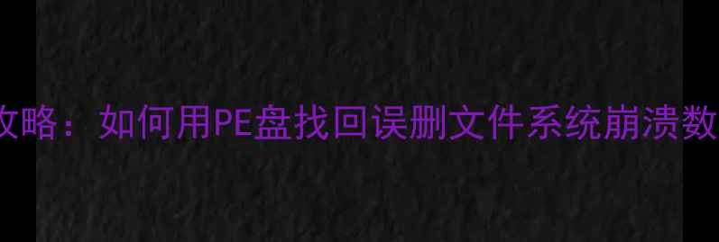 图片 📁PE盘数据恢复全攻略：如何用PE盘找回误删文件系统崩溃数据（附详细教程）1