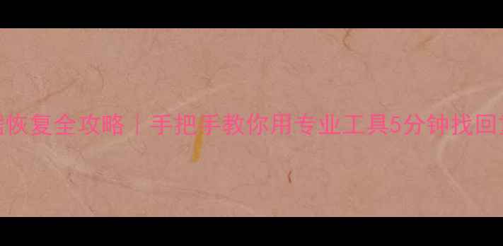 RAID数据恢复全攻略手把手教你用专业工具5分钟找回重要文件