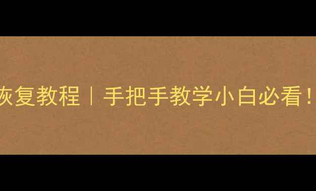 图片 📁U盘乱码修复+数据恢复教程｜手把手教学小白必看！3步恢复丢失文件💾1