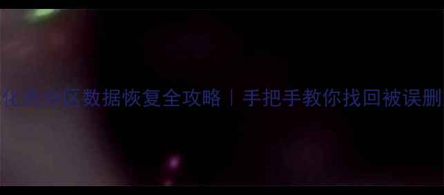 U盘格式化后分区数据恢复全攻略手把手教你找回被误删的文件