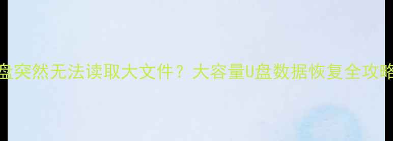 图片 📁U盘突然无法读取大文件？大容量U盘数据恢复全攻略🔧1