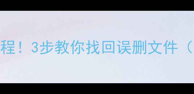 免费数据恢复教程3步教你找回误删文件附详细操作图解