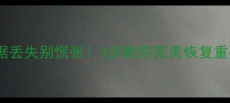 图片 📁分区数据丢失别慌张！5步教你完美恢复重要文件🔧1