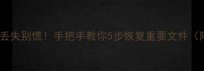 图片 📁叠瓦盘数据丢失别慌！手把手教你5步恢复重要文件（附免费工具）1