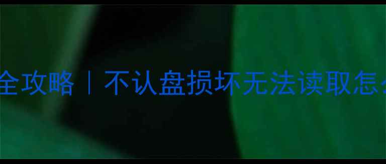 图片 📁开盘盘数据恢复全攻略｜不认盘损坏无法读取怎么救回重要文件？1