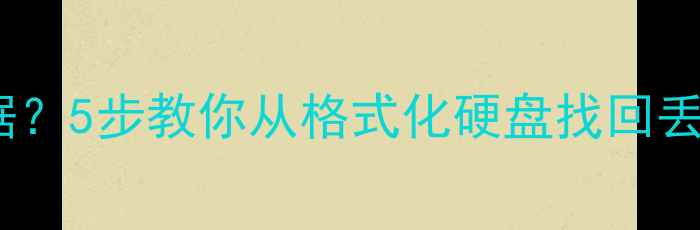 图片 📁彻底删除后如何恢复数据？5步教你从格式化硬盘找回丢失文件（附免费工具）🔒2