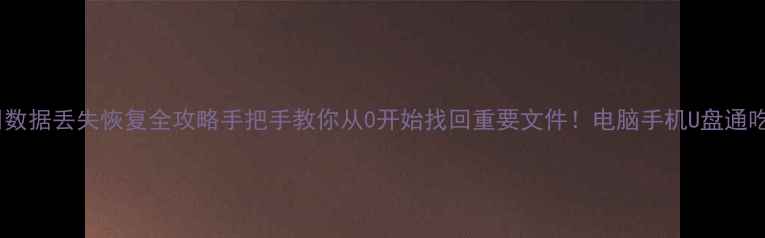 数据丢失恢复全攻略手把手教你从0开始找回重要文件电脑手机U盘通吃