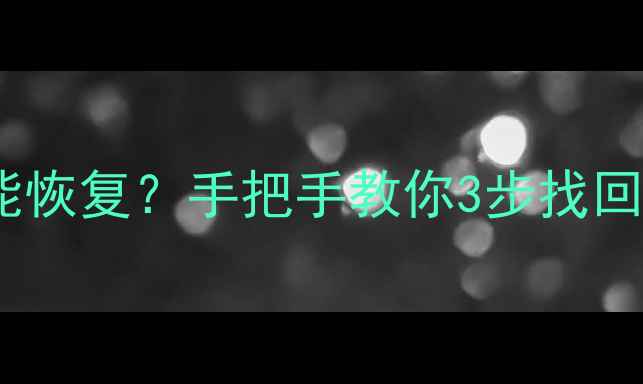 图片 📁数据删除后多次覆盖还能恢复？手把手教你3步找回重要文件（附详细教程）1