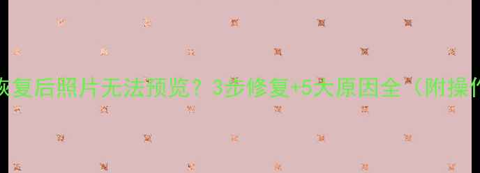 图片 📁数据恢复后照片无法预览？3步修复+5大原因全（附操作教程）