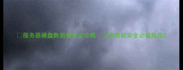 服务器硬盘数据恢复全攻略企业数据安全必看指南