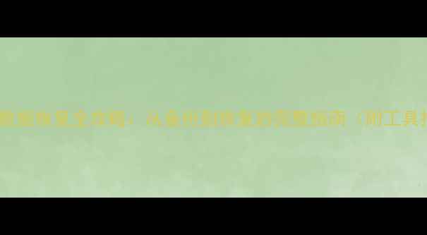 图片 📁电脑数据恢复全攻略：从备份到恢复的完整指南（附工具推荐）1