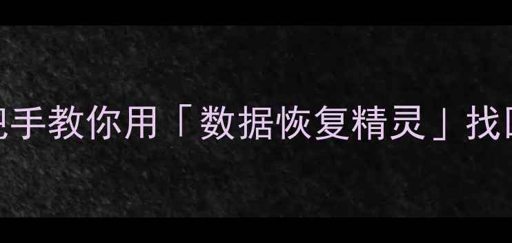 电脑文件丢失别慌手把手教你用数据恢复精灵找回孤立文件附详细教程