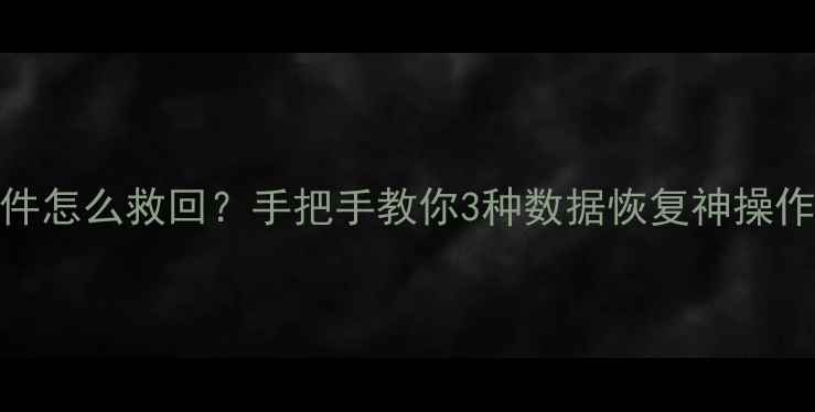 图片 📁电脑误清空文件怎么救回？手把手教你3种数据恢复神操作（附工具推荐）