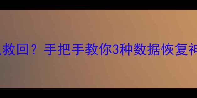 图片 📁电脑误清空文件怎么救回？手把手教你3种数据恢复神操作（附工具推荐）2