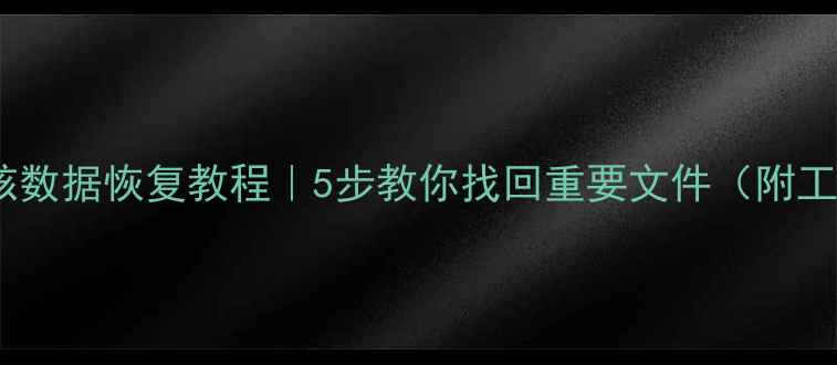 图片 📁硬盘微核数据恢复教程｜5步教你找回重要文件（附工具推荐）1