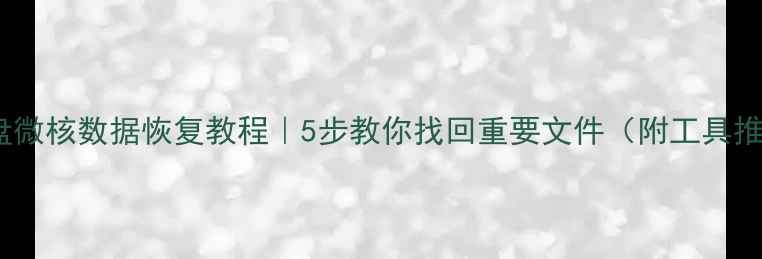 图片 📁硬盘微核数据恢复教程｜5步教你找回重要文件（附工具推荐）2