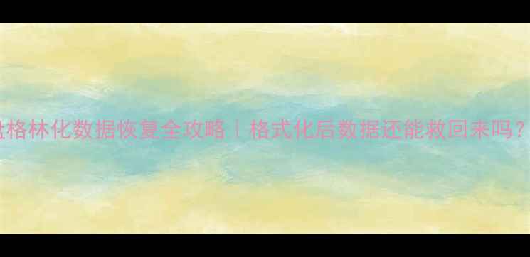 图片 📁硬盘格林化数据恢复全攻略｜格式化后数据还能救回来吗？💻✨2