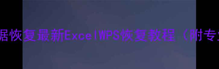 图片 📁硬盘表格数据恢复最新ExcelWPS恢复教程（附专业工具对比）1