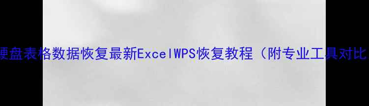 图片 📁硬盘表格数据恢复最新ExcelWPS恢复教程（附专业工具对比）2