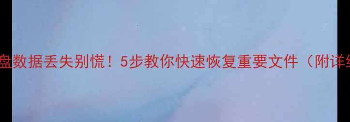 移动硬盘数据丢失别慌5步教你快速恢复重要文件附详细教程