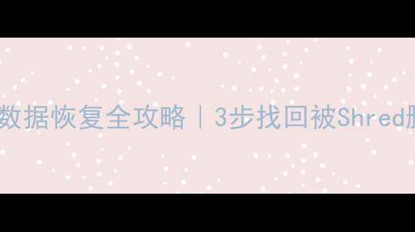 图片 📉格式化后数据恢复全攻略｜3步找回被Shred删除的文件2