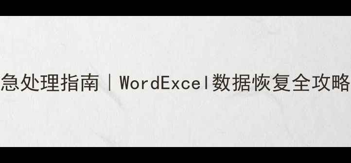 图片 📉表格丢失的紧急处理指南｜WordExcel数据恢复全攻略（附免费工具）
