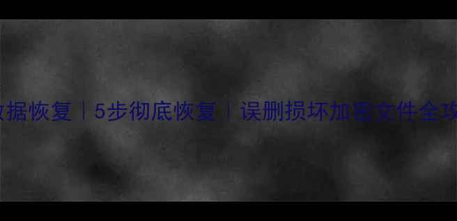 Excel表格数据恢复5步彻底恢复误删损坏加密文件全攻略小白必看