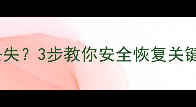 U盘格式化后数据丢失3步教你安全恢复关键文件附详细教程
