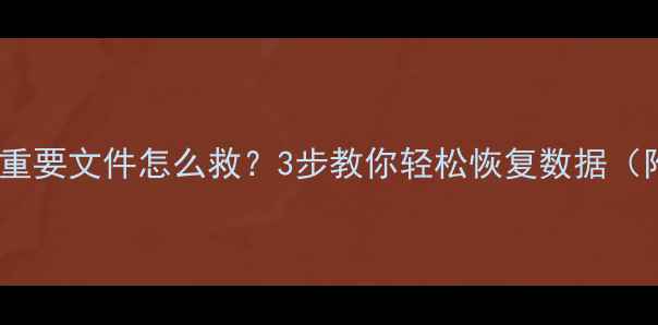 优盘删除重要文件怎么救3步教你轻松恢复数据附教程