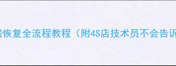 奥迪方向机数据恢复全流程教程附4S店技术员不会告诉你的避坑指南