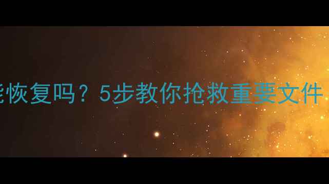 损坏的SD卡数据能恢复吗5步教你抢救重要文件附免费工具推荐