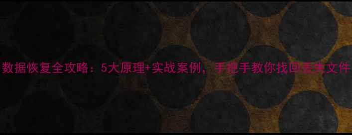 数据恢复全攻略5大原理实战案例手把手教你找回丢失文件
