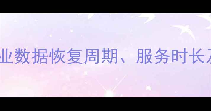 数据恢复服务流程全企业数据恢复周期服务时长及避坑指南附真实案例