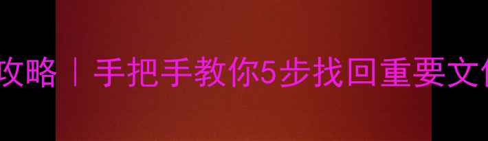 图片 📌松下P2卡数据恢复全攻略｜手把手教你5步找回重要文件（附专业工具推荐）1