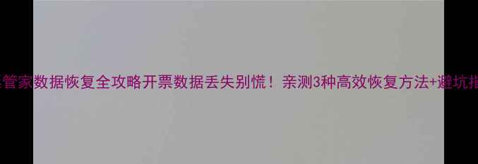 图片 📌票管家数据恢复全攻略开票数据丢失别慌！亲测3种高效恢复方法+避坑指南1