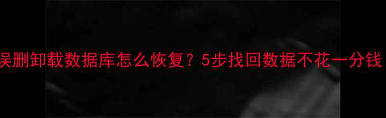 图片 📌误删卸载数据库怎么恢复？5步找回数据不花一分钱！1