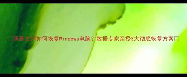 图片 📌误删文件如何恢复Windows电脑？数据专家亲授3大彻底恢复方案🔧