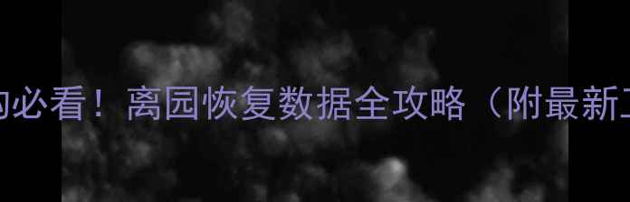 图片 📚学前机构必看！离园恢复数据全攻略（附最新工具清单）