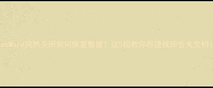 图片 📝MacWord突然关闭如何恢复数据？这5招教你秒速找回丢失文档！✨