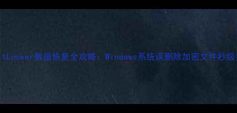 图片 📢BitLocker数据恢复全攻略：Windows系统误删除加密文件秒级找回