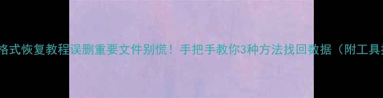 C盘格式恢复教程误删重要文件别慌手把手教你3种方法找回数据附工具推荐