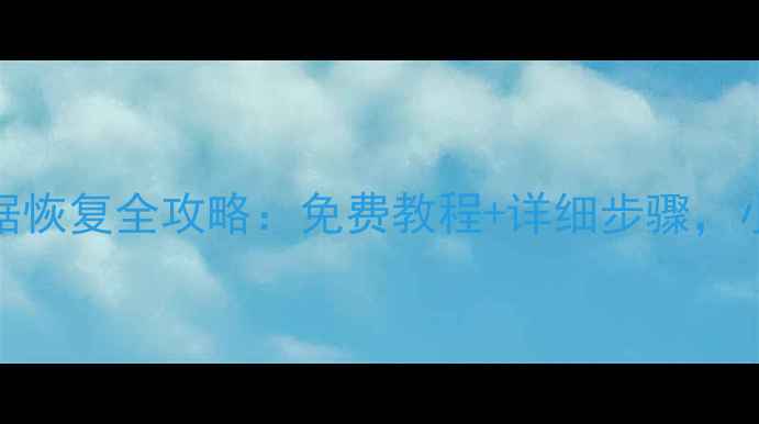 图片 📢EXFAT文件系统数据恢复全攻略：免费教程+详细步骤，小白也能轻松搞定！2