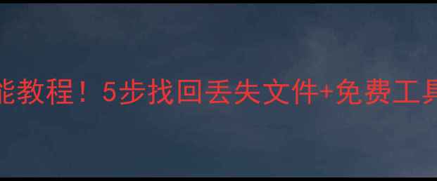 图片 📢U盘数据恢复万能教程！5步找回丢失文件+免费工具推荐（附案例）2