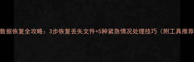 U盘数据恢复全攻略3步恢复丢失文件5种紧急情况处理技巧附工具推荐