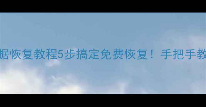 U盘格式化后数据恢复教程5步搞定免费恢复手把手教你找回重要文件